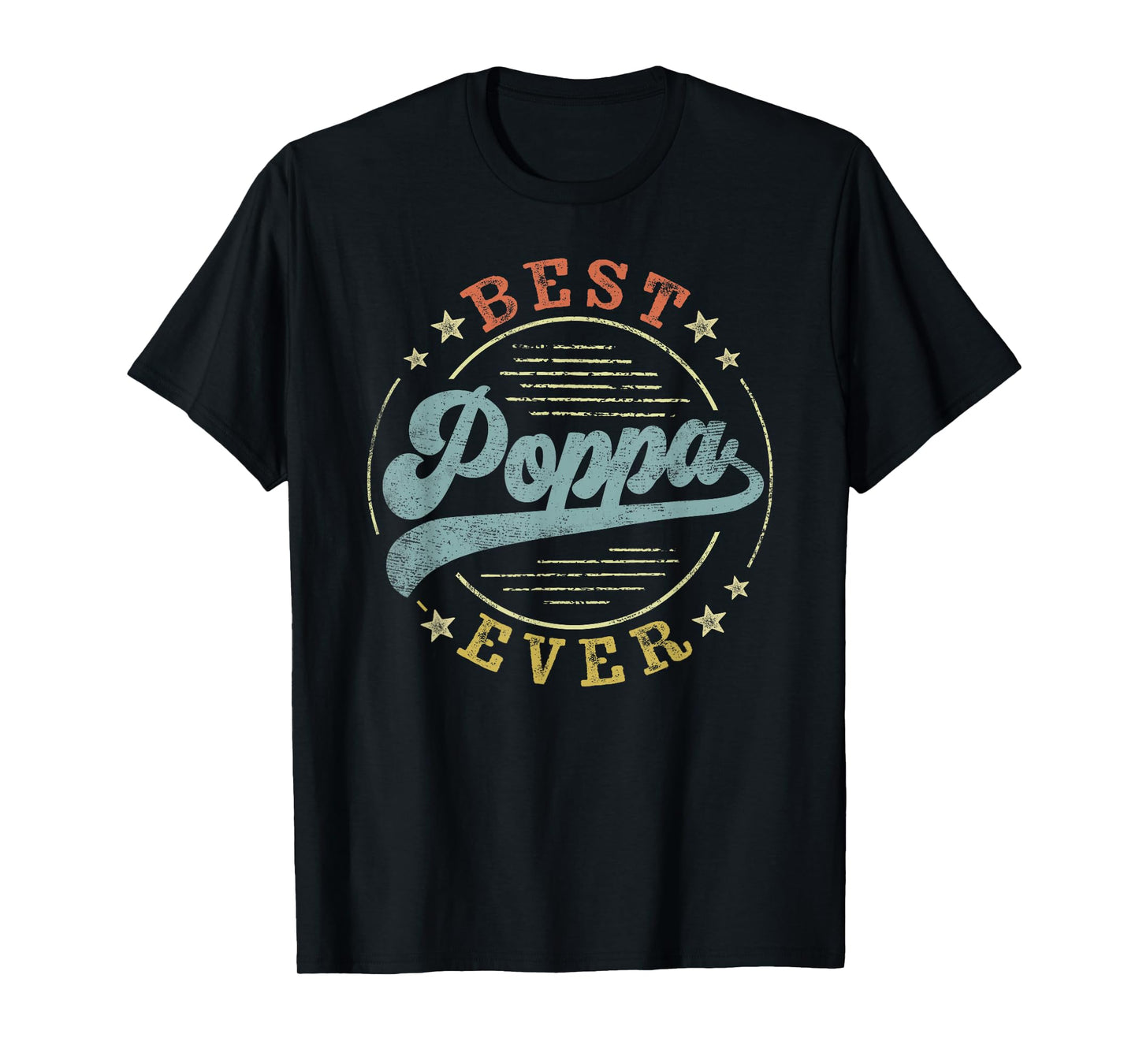 Best Poppa Ever Father's Day Poppa Gifts Vintage Emblem T-Shirt
