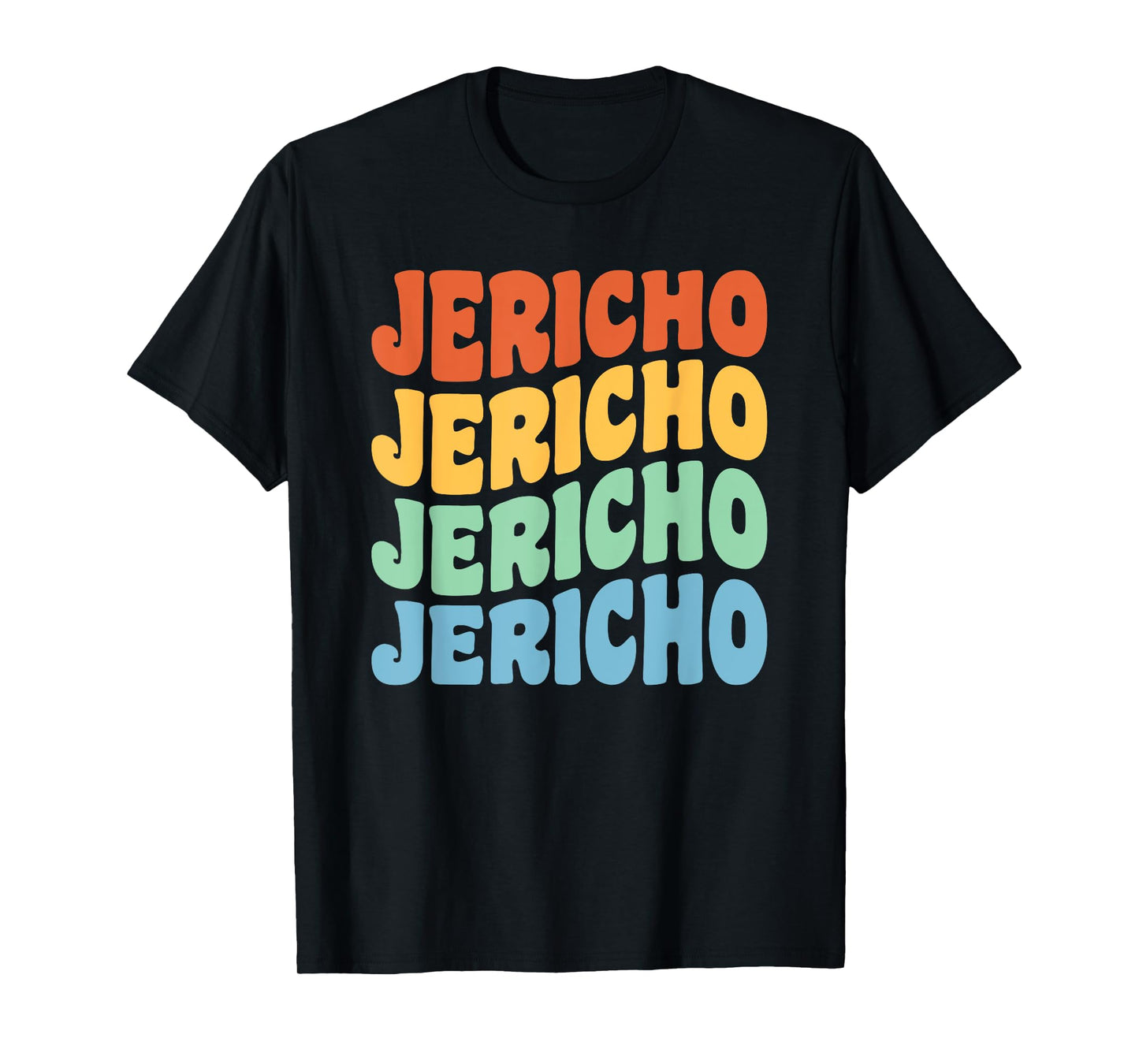 Jericho First Name Retro Groovy Personalized T-Shirt