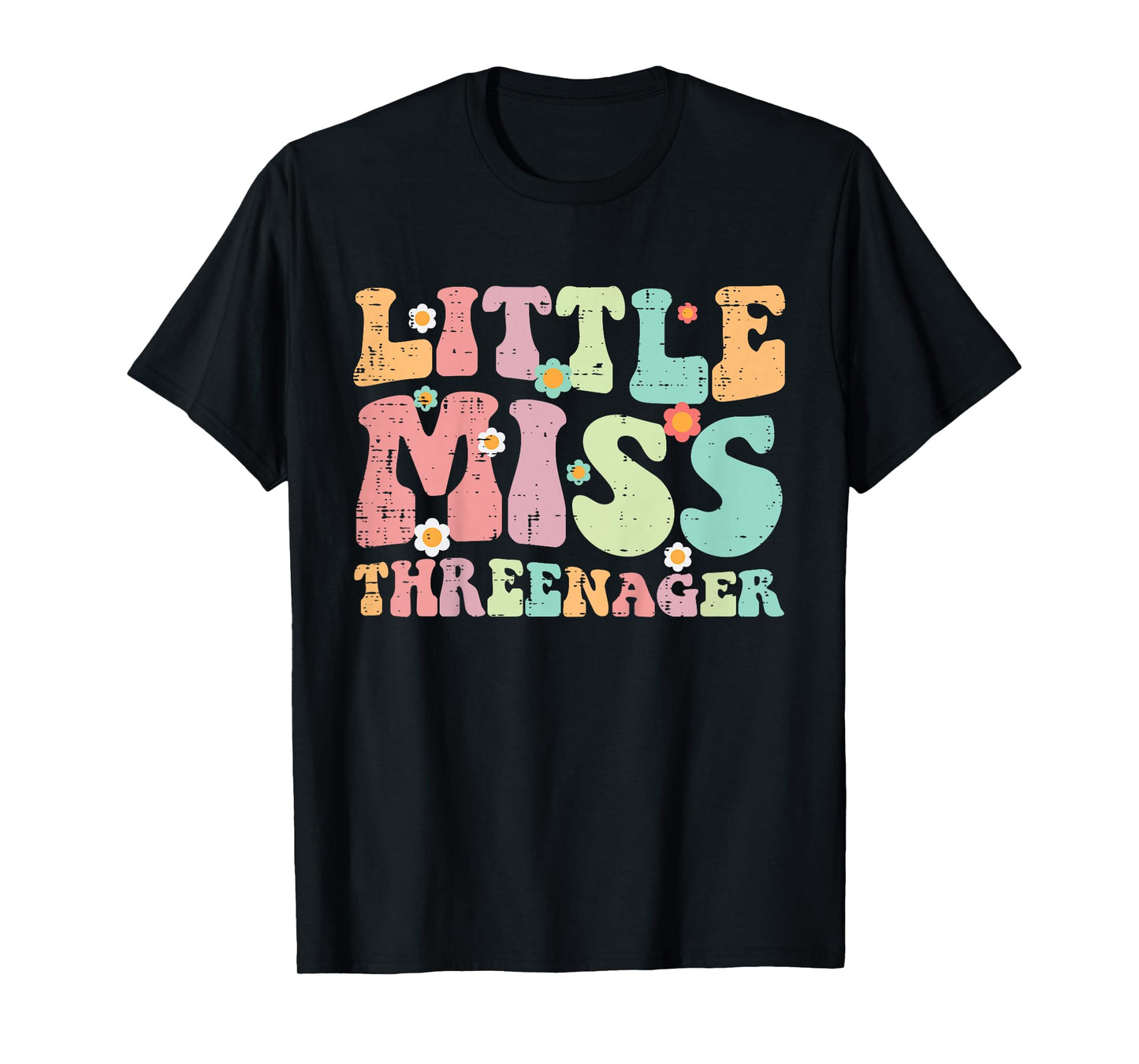 3rd Birthday Little Miss Threenager 3 Year Old Bday Girls T-Shirt