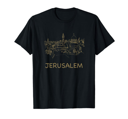 Jerusalem Tees Unisex-Adults Kids Black T-Shirt