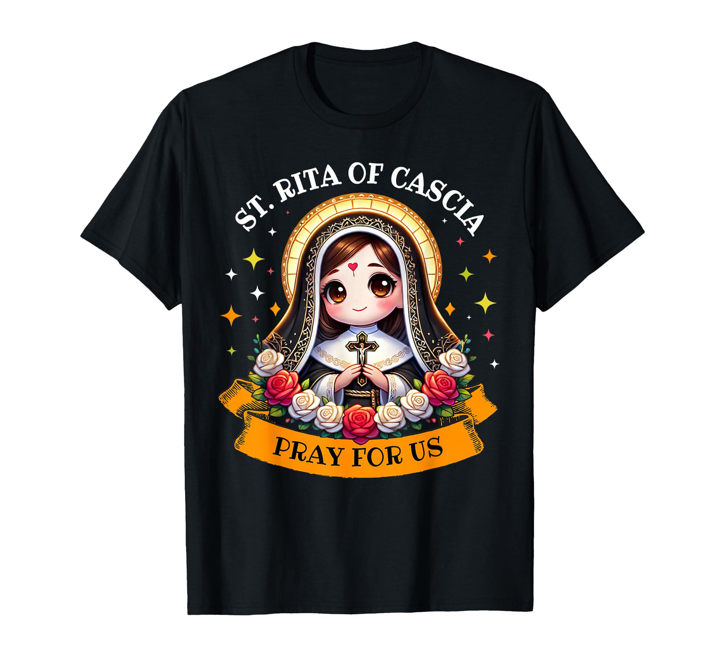 St Rita of Cascia Pray for Us Devotional Catholic for Kids T-Shirt