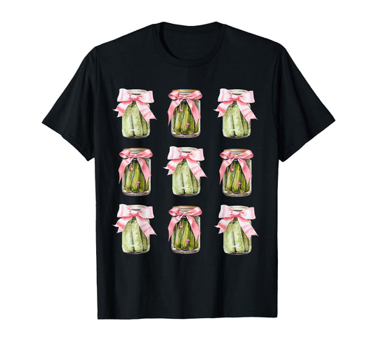 Pickle Jar Women Coquette Bow Pickle Party Birthday Girl T-Shirt