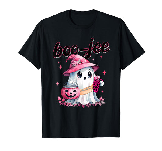Boujee Boo Jee Spooky Ghost Pink Halloween Pumpkin Costumes T-Shirt