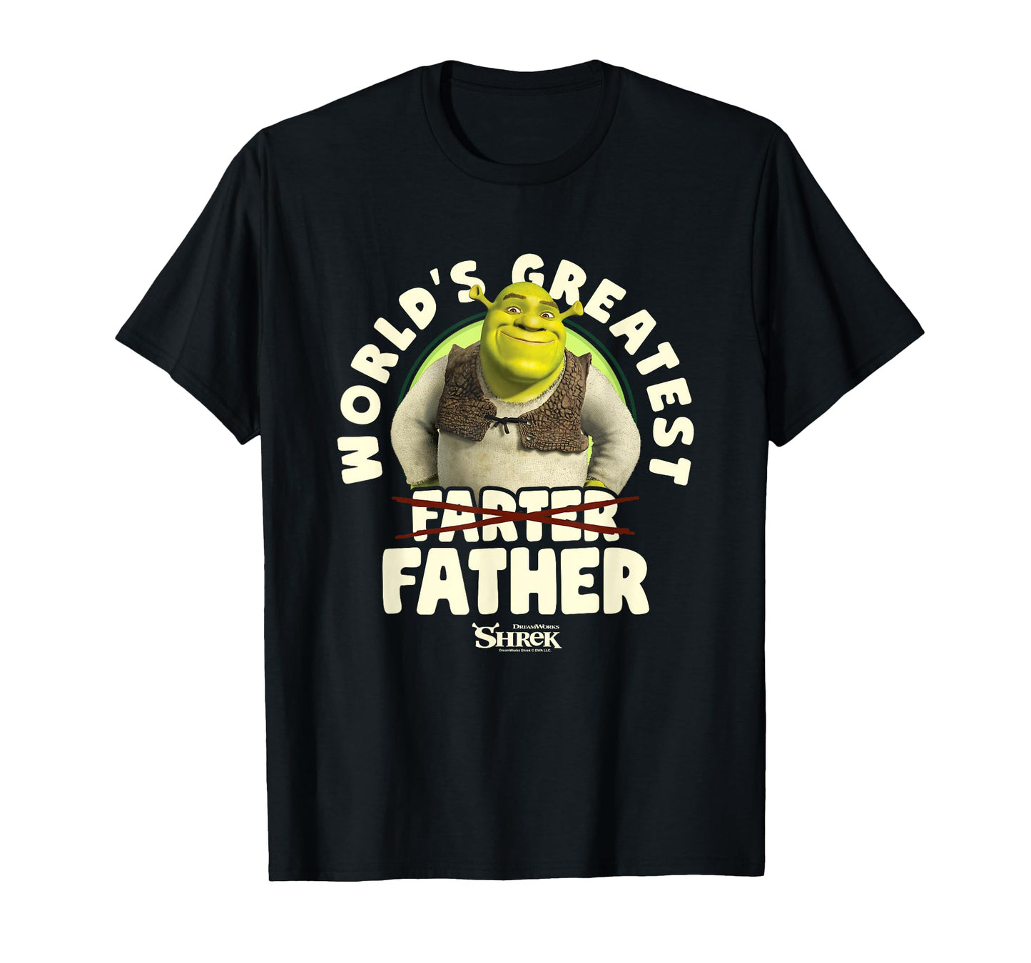 Shrek Father's Day World's Greatest Farter Crossed Text T-Shirt