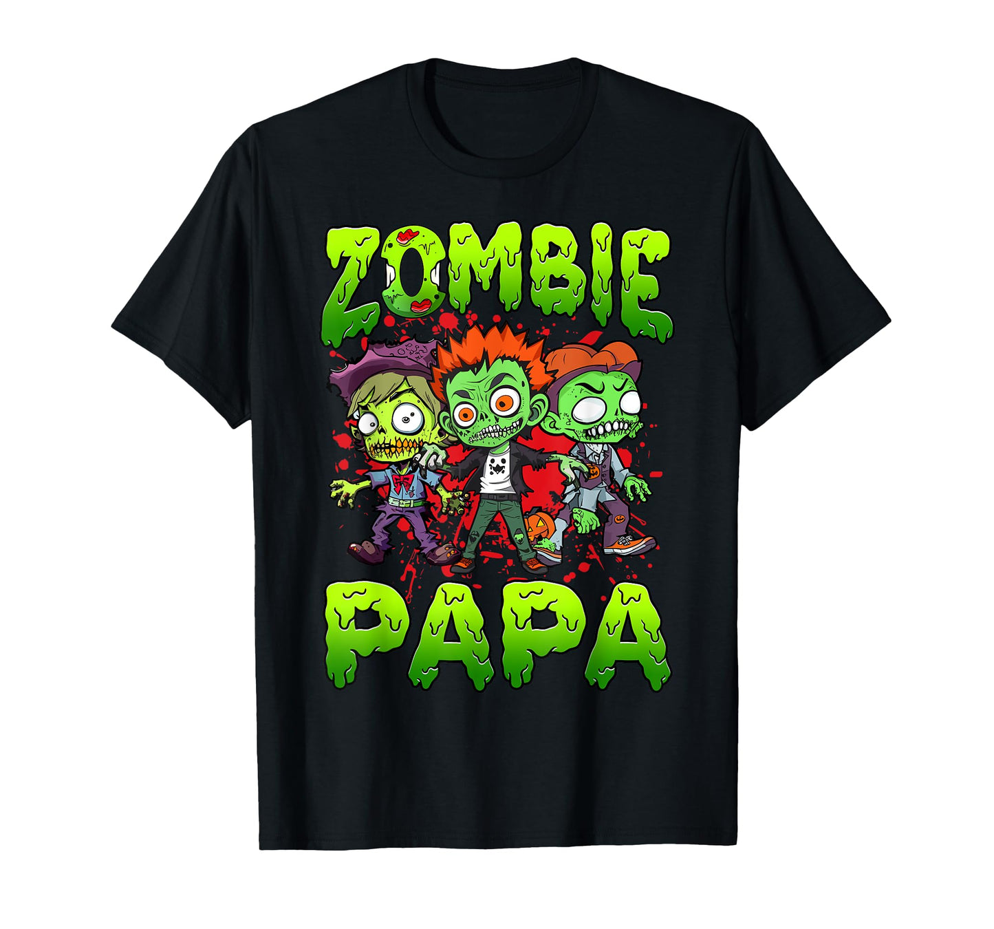 Zombie Papa Halloween Costume Family Matching T-Shirt