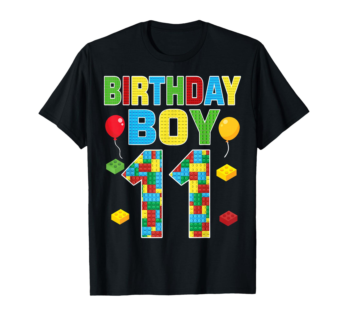 Building Blocks Toy Lover 11th Birthday Boy 11 Years Old T-Shirt