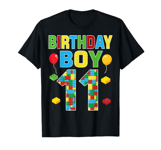 Building Blocks Toy Lover 11th Birthday Boy 11 Years Old T-Shirt