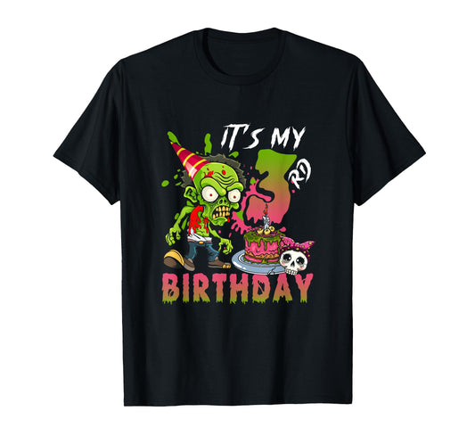 It's My 3rd Birthday Zombie Lover 3 Year Old Horror Bday T-Shirt