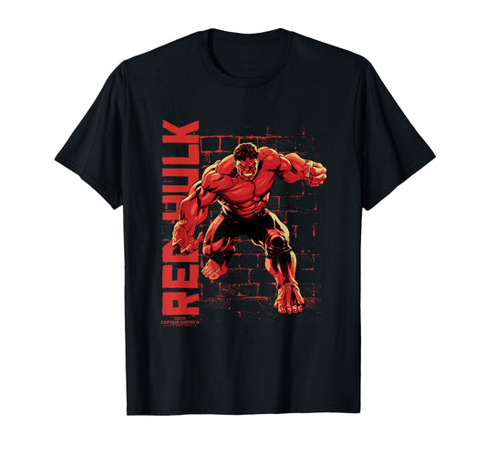 Marvel Captain America: Brave New World Red Hulk Brick Wall T-Shirt
