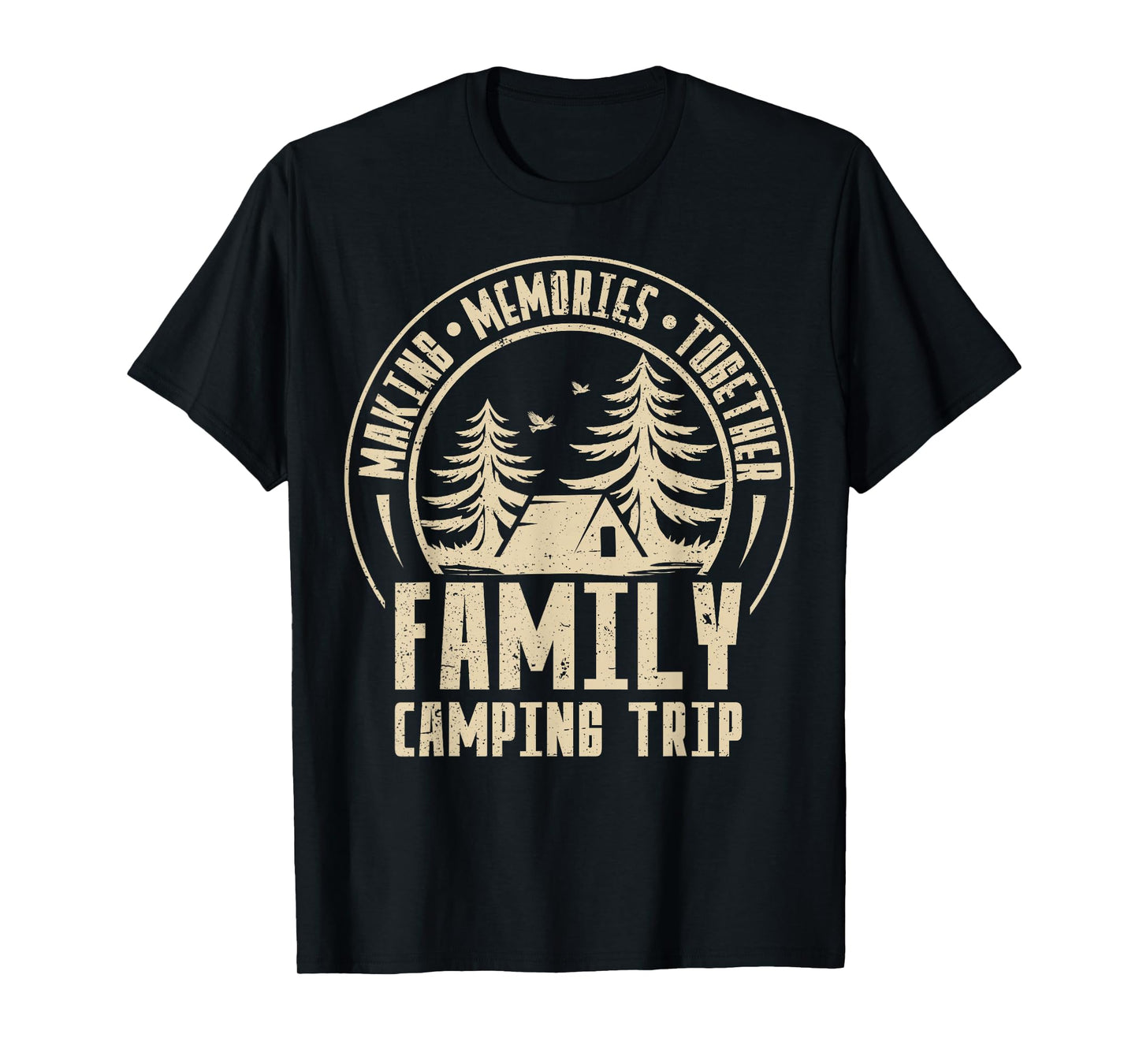 Vintage Camper Camp Family Camping Trip 2025 Matching Crew T-Shirt