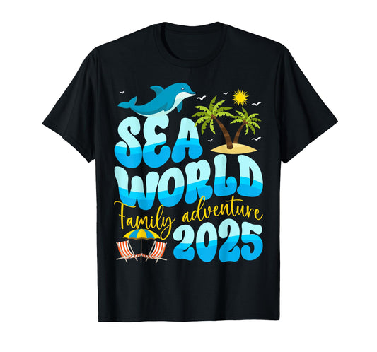 Sea World Dolphin Family Adventure Trip 2025 Spring Break T-Shirt