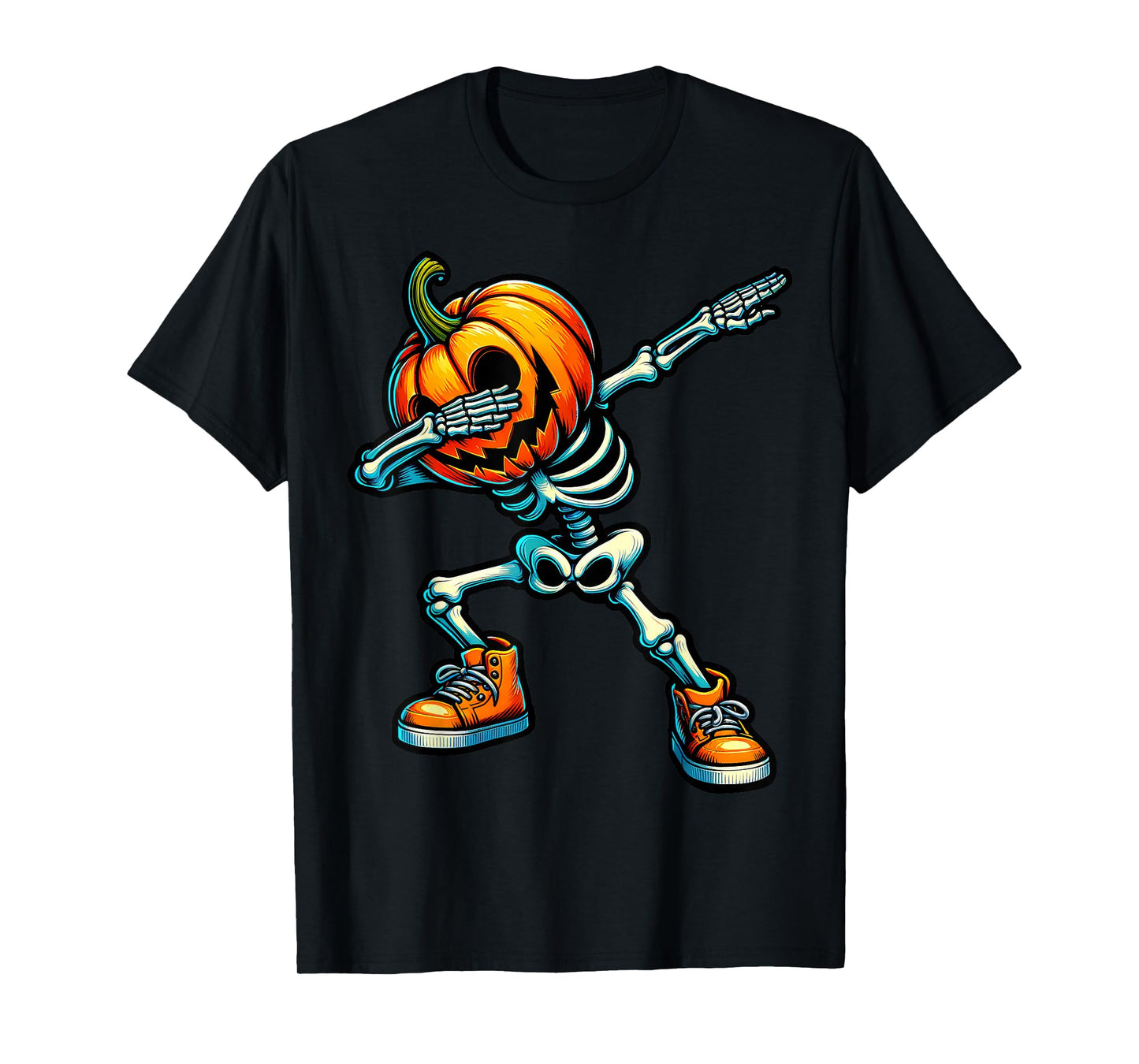 Dabbing Halloween Skeleton Boys Trick Treat Funny Pumpkin T-Shirt