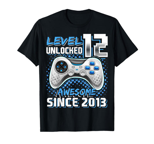 12th Birthday Boy Level 12 Gamer 12 Year Video Game Party T-Shirt