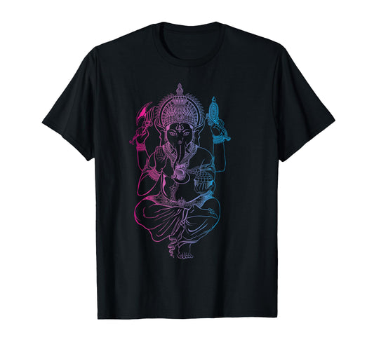 Ganesh Symbol Elephant God Yoga Men Women Meditation T-Shirt