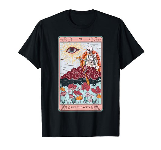 The Audacity Skeleton Tarot Card Sun Eye Aesthetic T-Shirt