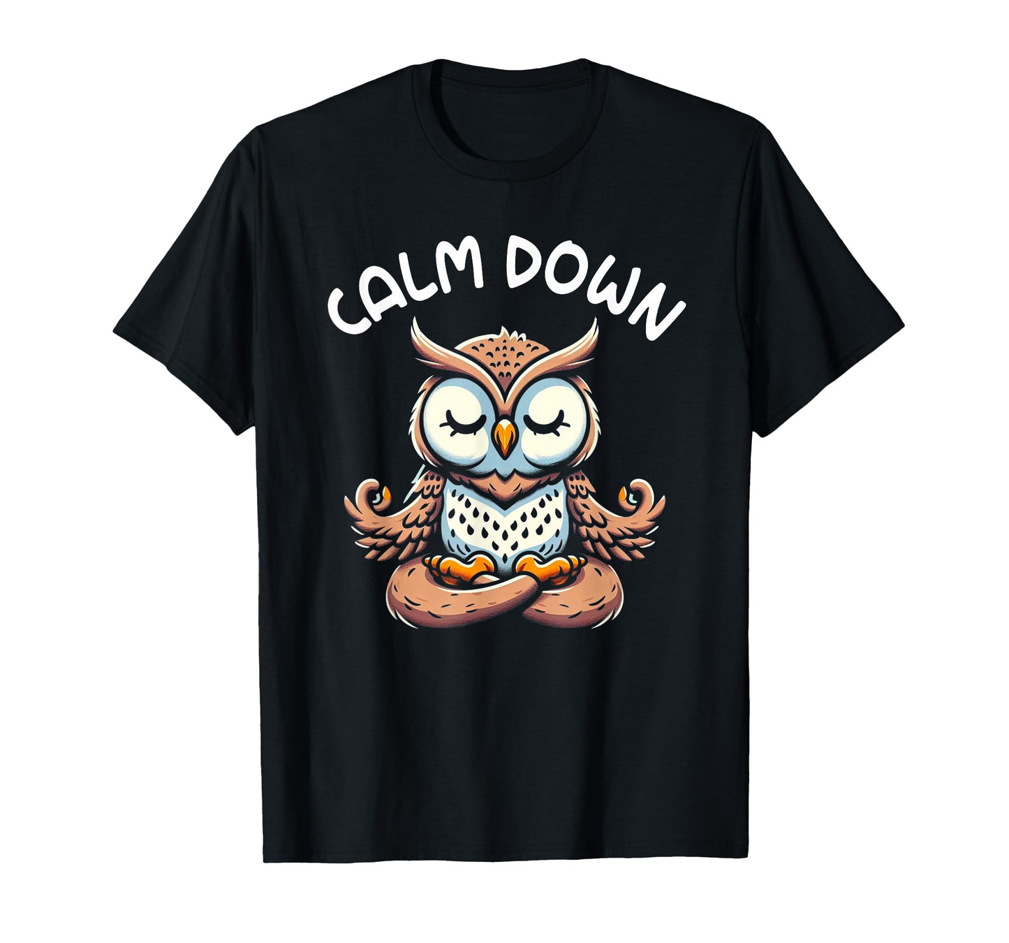 Owl Calm Down Yoga Meditation T-Shirt