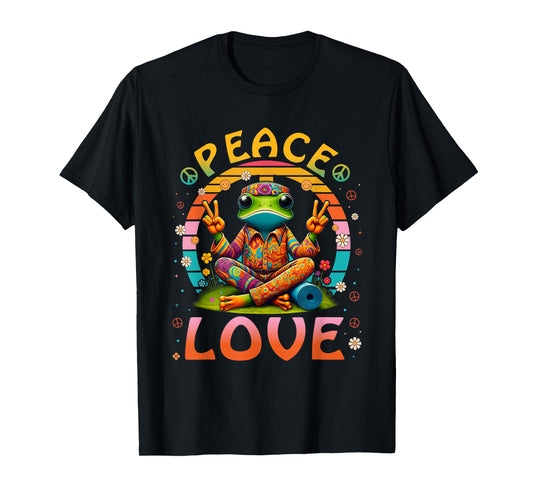 Cool Retro Peace Frog Tie Dye T-Shirt
