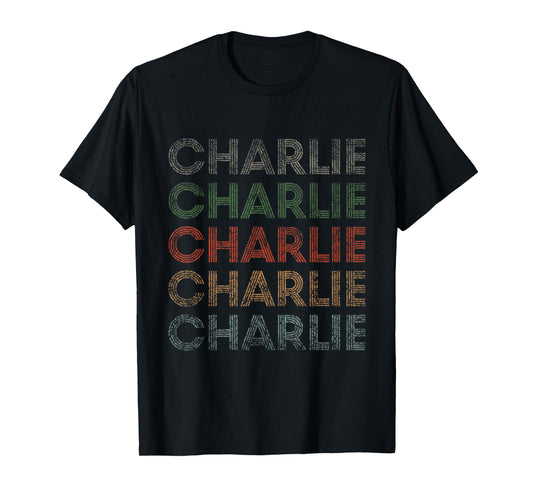 Charlie First Name Grunge Style Vintage Retro T-Shirt