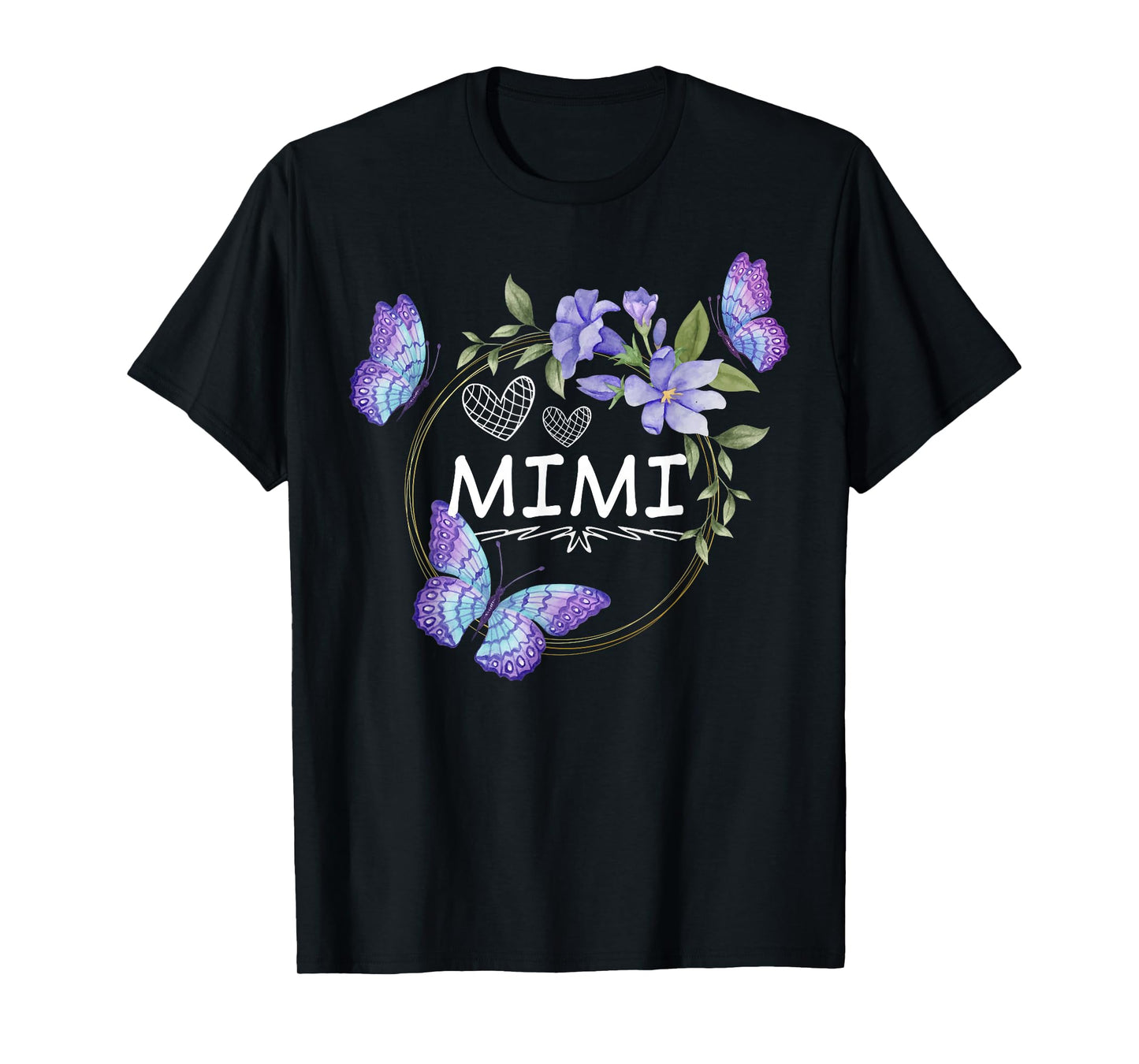 Mimi shirt For Women with butterflies Mother's Day T-Shirt