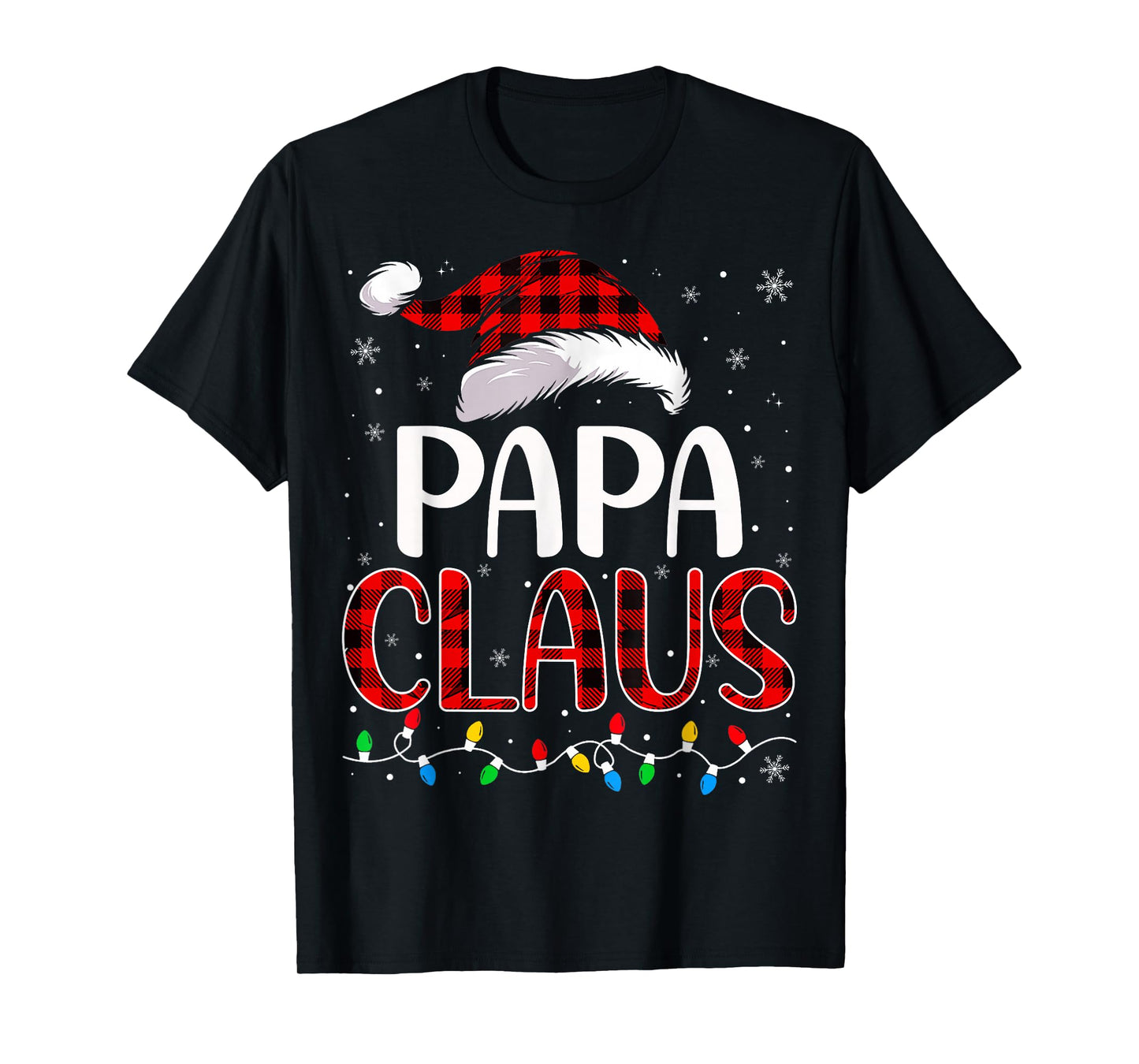 Papa claus christmas lights matching family xmas pajama T-Shirt