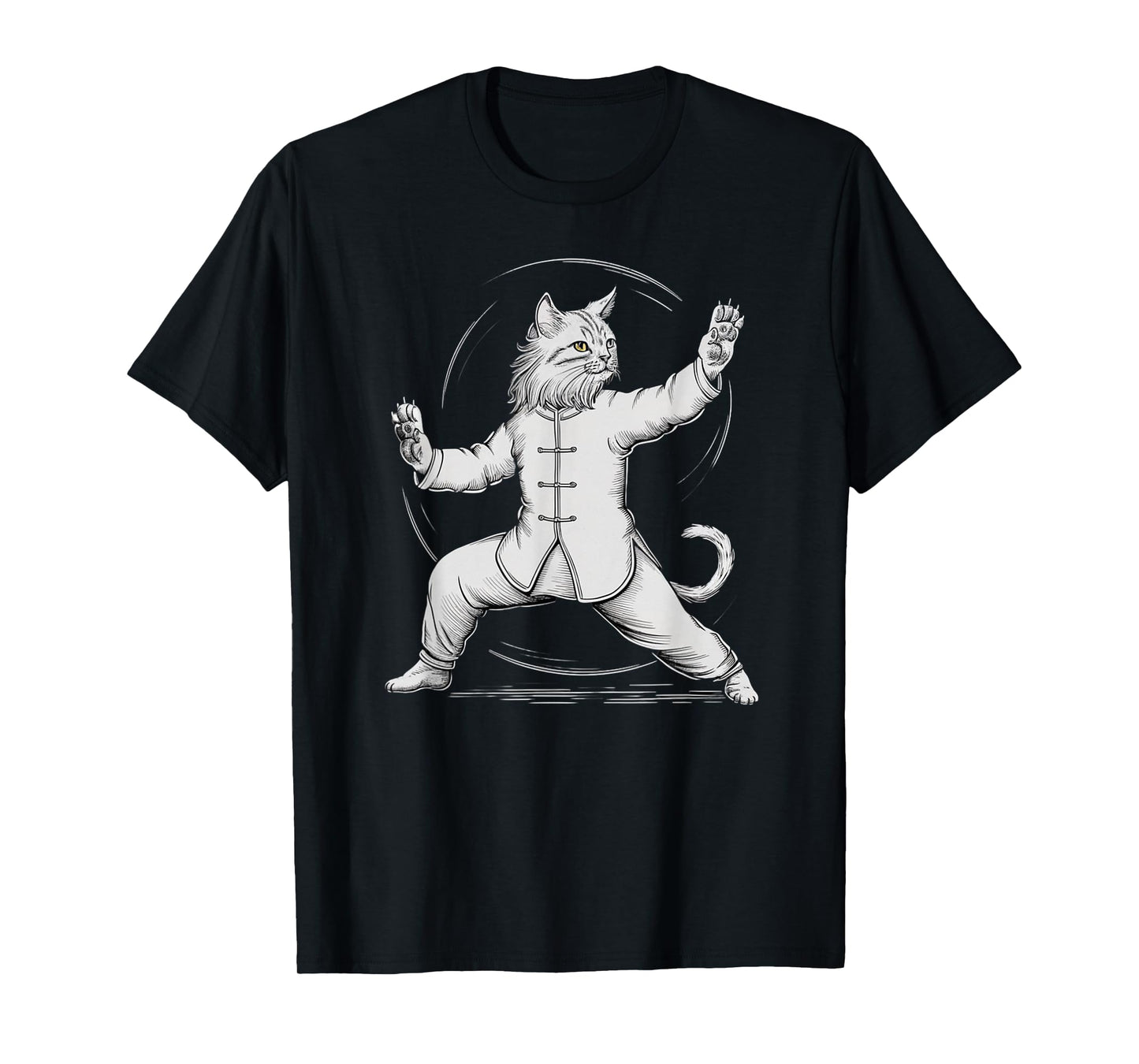 Life Happens Tai Chi Helps Funny Yin Yang Tai Chi Cat T-Shirt for Men Women Kids