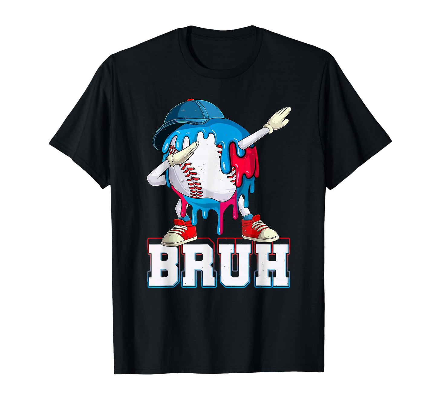Dabbing Baseball Boys Bruh Ice Cream Drip Baseball Boys T-Shirt
