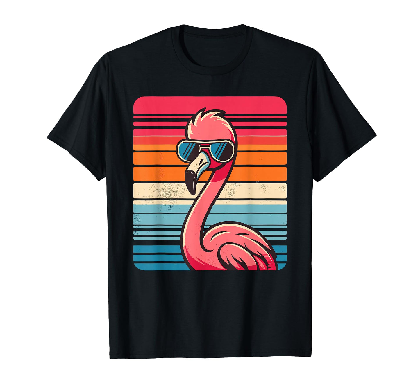 Cool Retro Flamingo in Sunglasses 70s 80s 90s Funny Flamingo T-Shirt