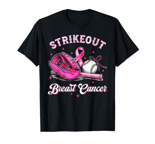 Strike Out Breast Cancer Baseball Fight Awareness Men Women T-Shirt