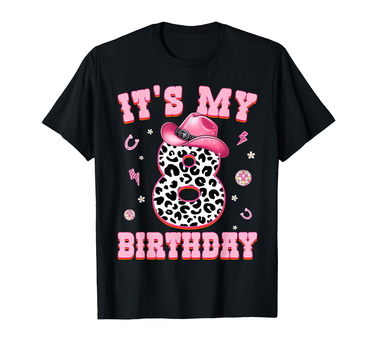 It's My 8th Birthday Western Cowgirl 8 Year Old Birthday T-Shirt