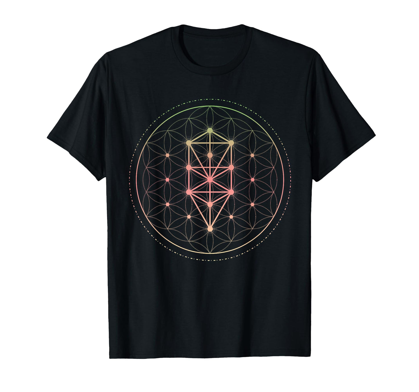 Trippy Cool Yoga Sacred Geometry Geometric Repeating Circles T-Shirt