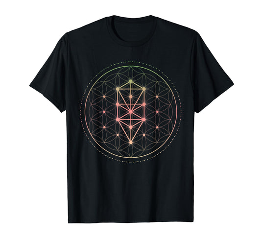 Trippy Cool Yoga Sacred Geometry Geometric Repeating Circles T-Shirt