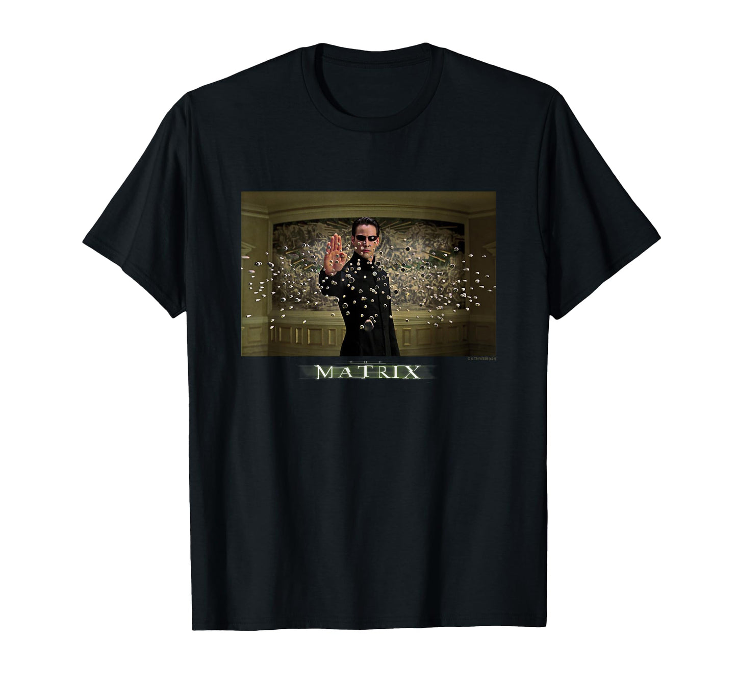 The Matrix Neo Stopping Bullets Frame Panel T-Shirt