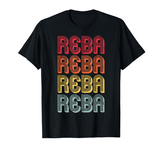 Vintage Reba Name Retro Style 70s 80s First For Men Women T-Shirt