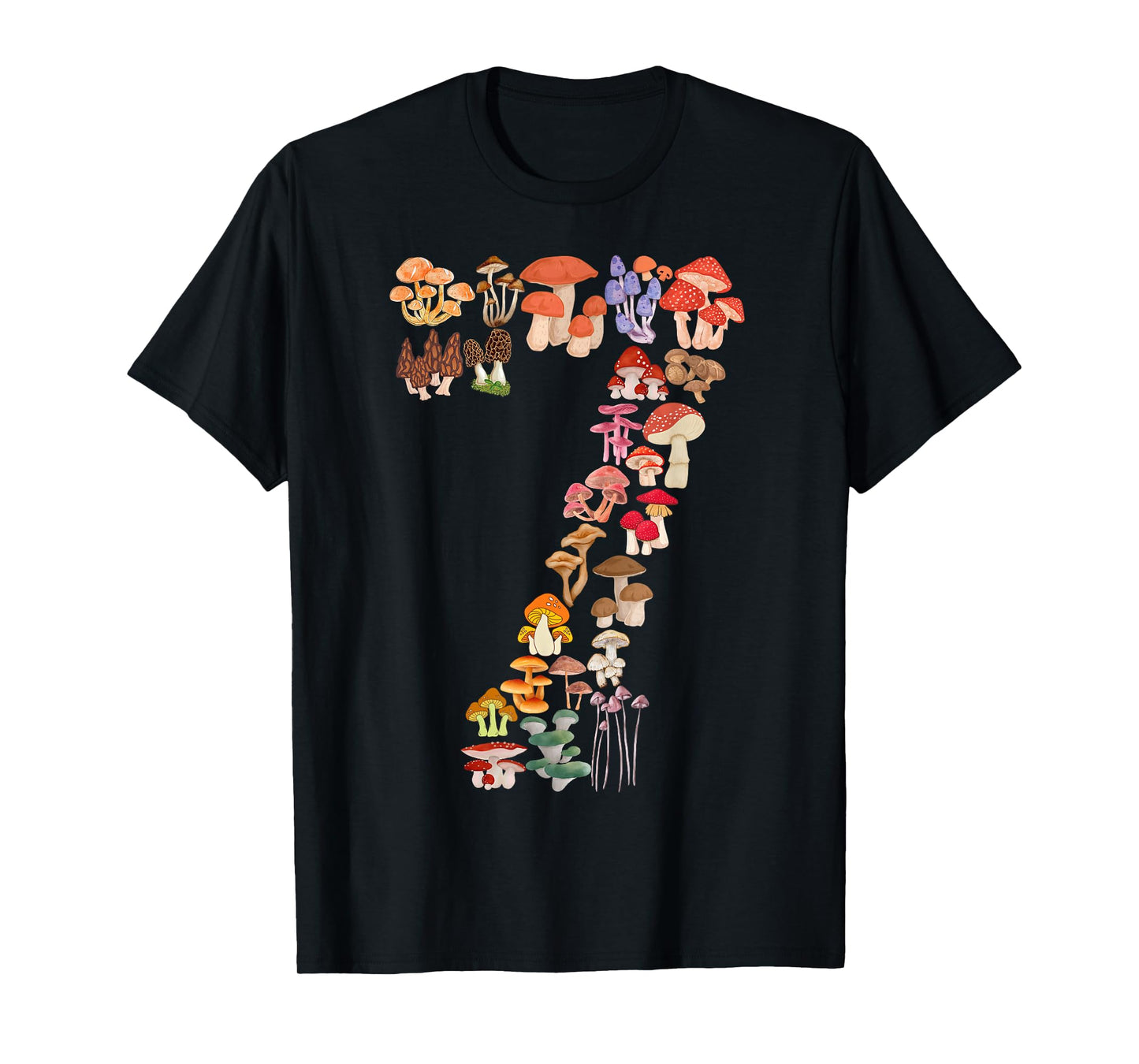 Kids 7th Birthday Mushroom Themed 7 Years Old Boys Girls T-Shirt
