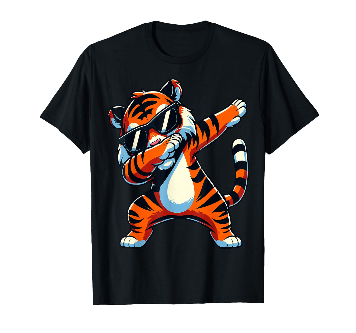 Dabbing Tiger with Sunglasses Tiger Animal T-Shirt