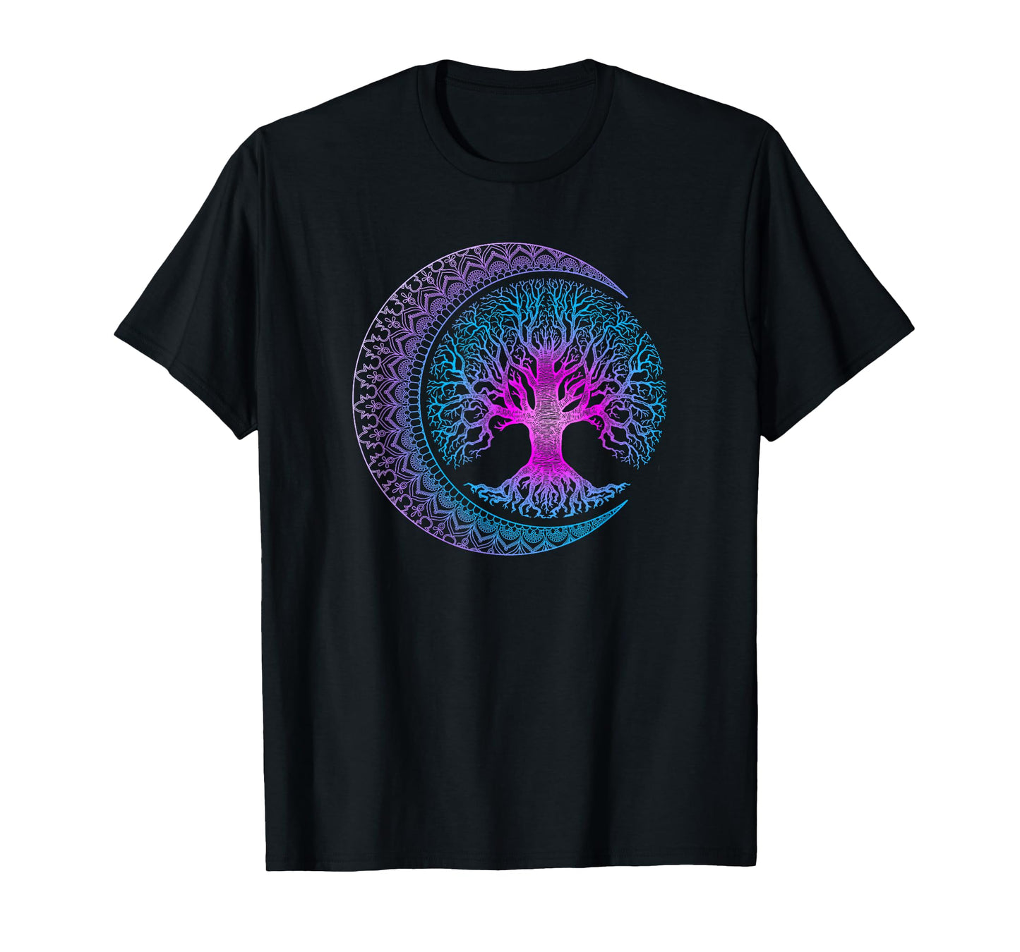 Tree of Life Cresent Moon Phases Mandala Yoga Gift T-Shirt