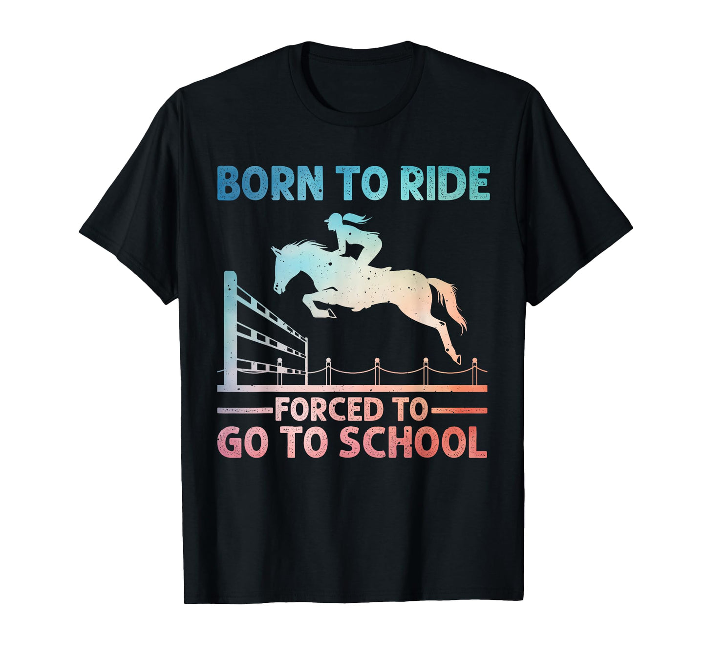 Horse Racing Art For Kids Boys Girls Horse Lover Equestrian T-Shirt