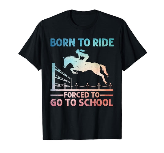 Horse Racing Art For Kids Boys Girls Horse Lover Equestrian T-Shirt