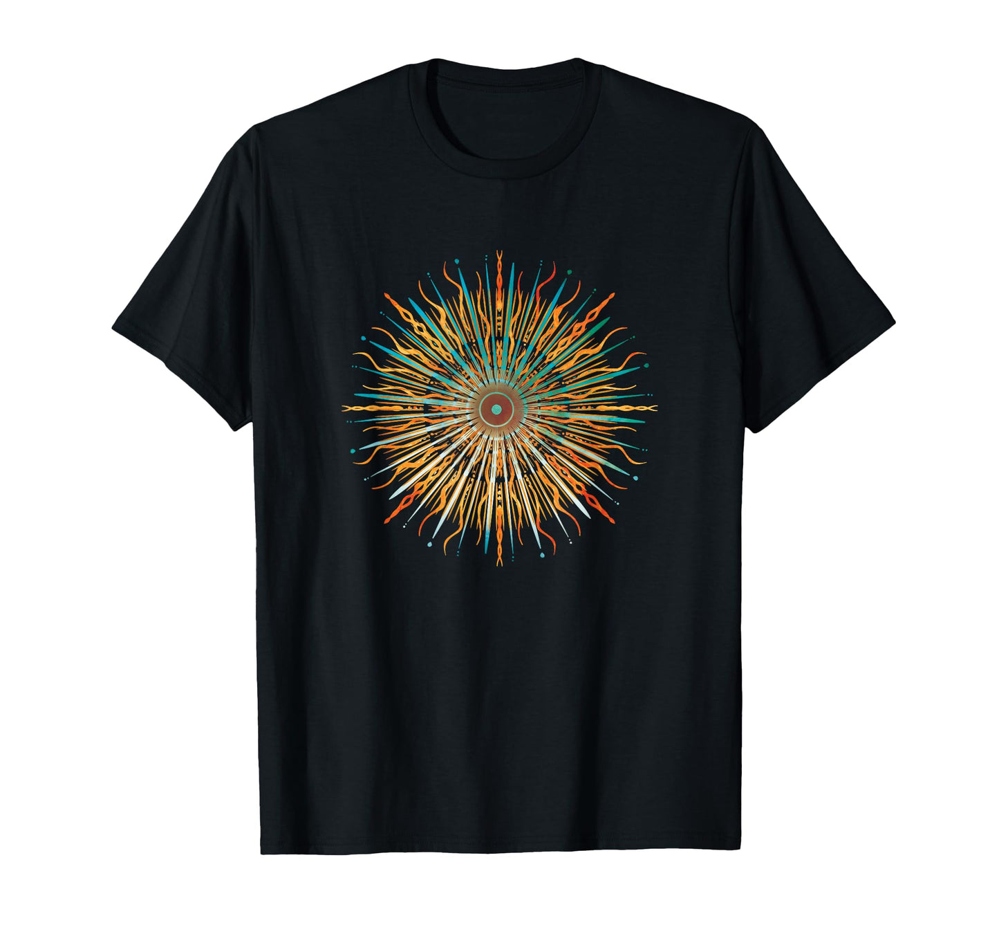 Sun Mandala T-Shirt - Geometric Abstract Starburst T-Shirt