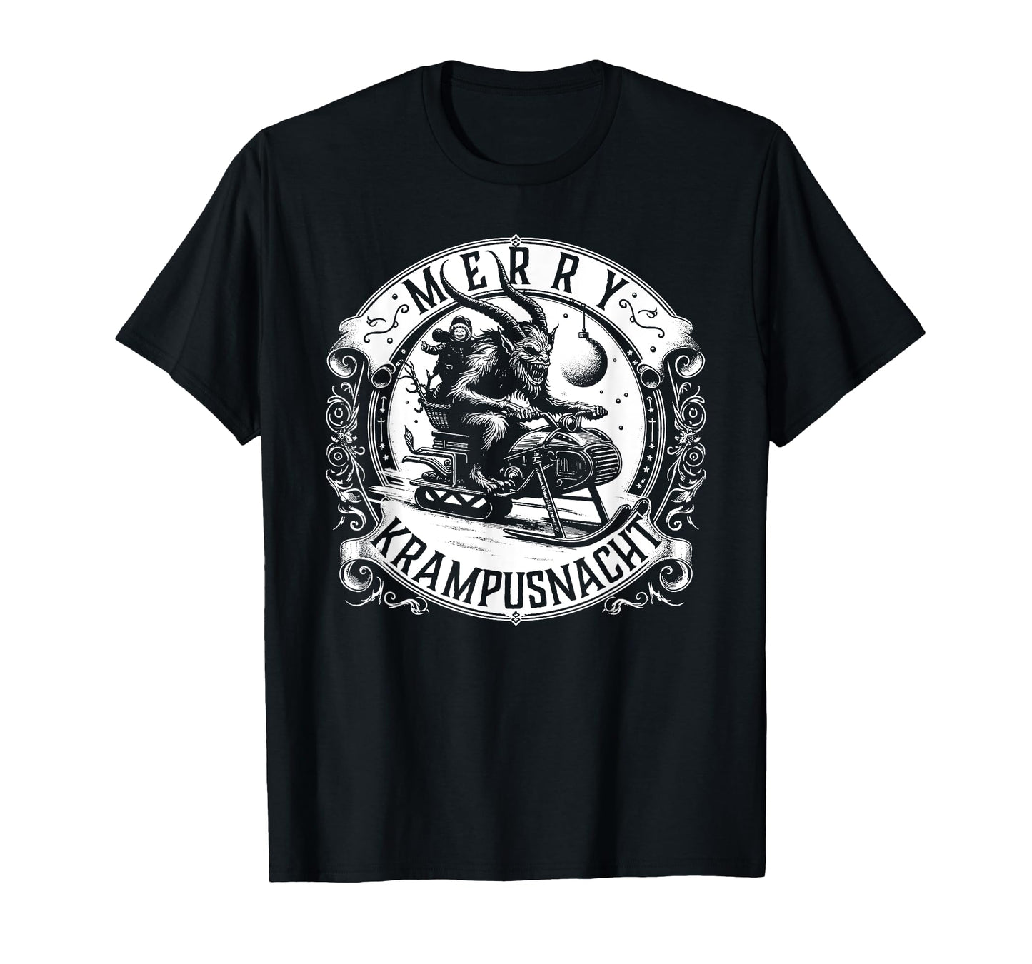 Krampusnacht Krampus on a Snowmobile T-Shirt
