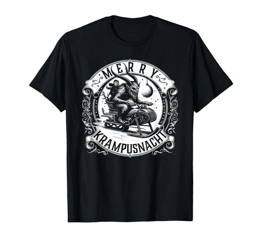 Krampusnacht Krampus on a Snowmobile T-Shirt