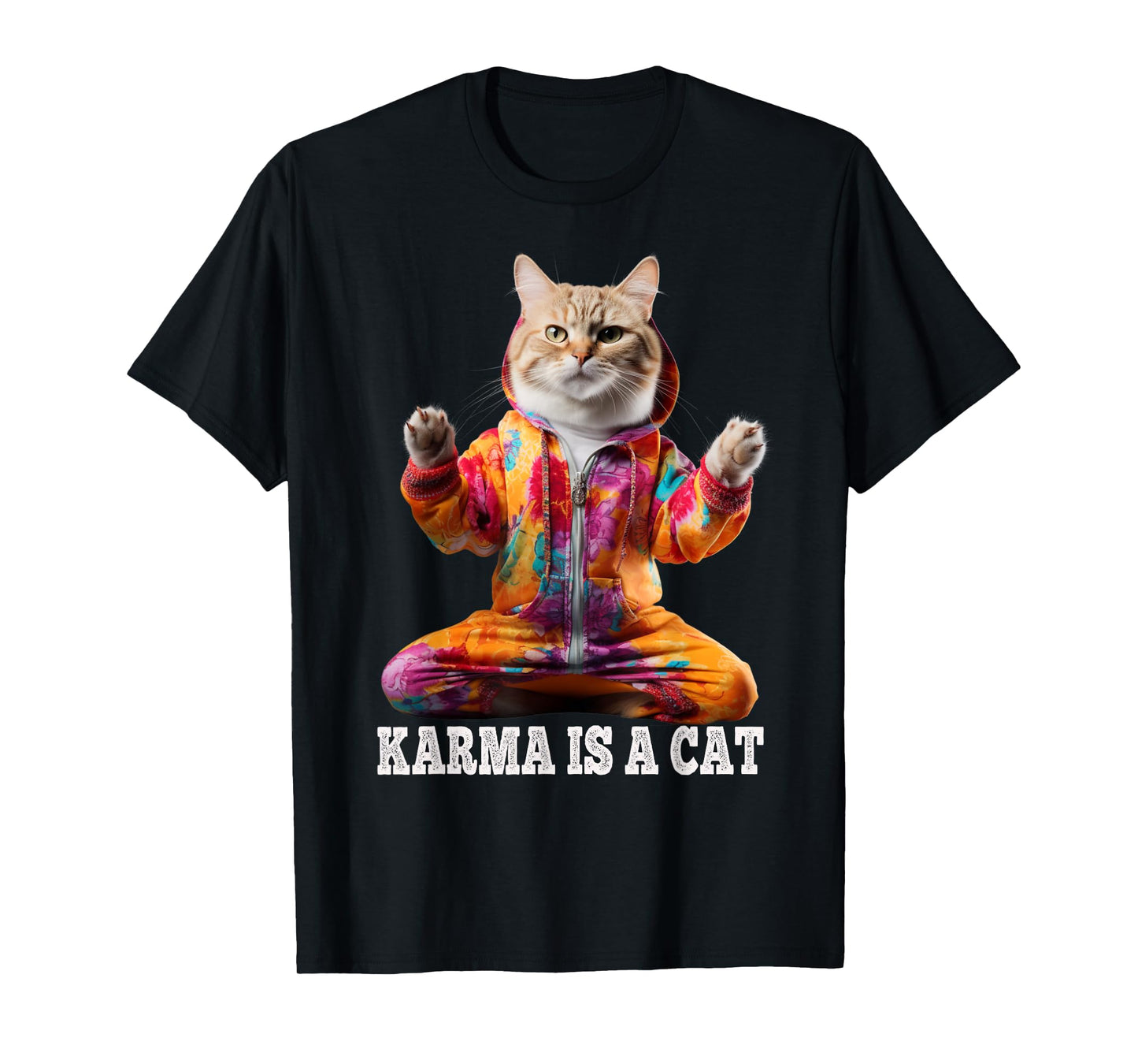 Cats , Karma is a cat, Yoga sports cat Men Women Kids T-Shirt