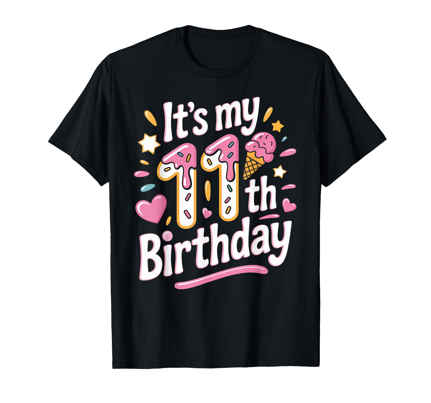 Ice Cream 11th Birthday For Girls 11 Year Old Birthday T-Shirt