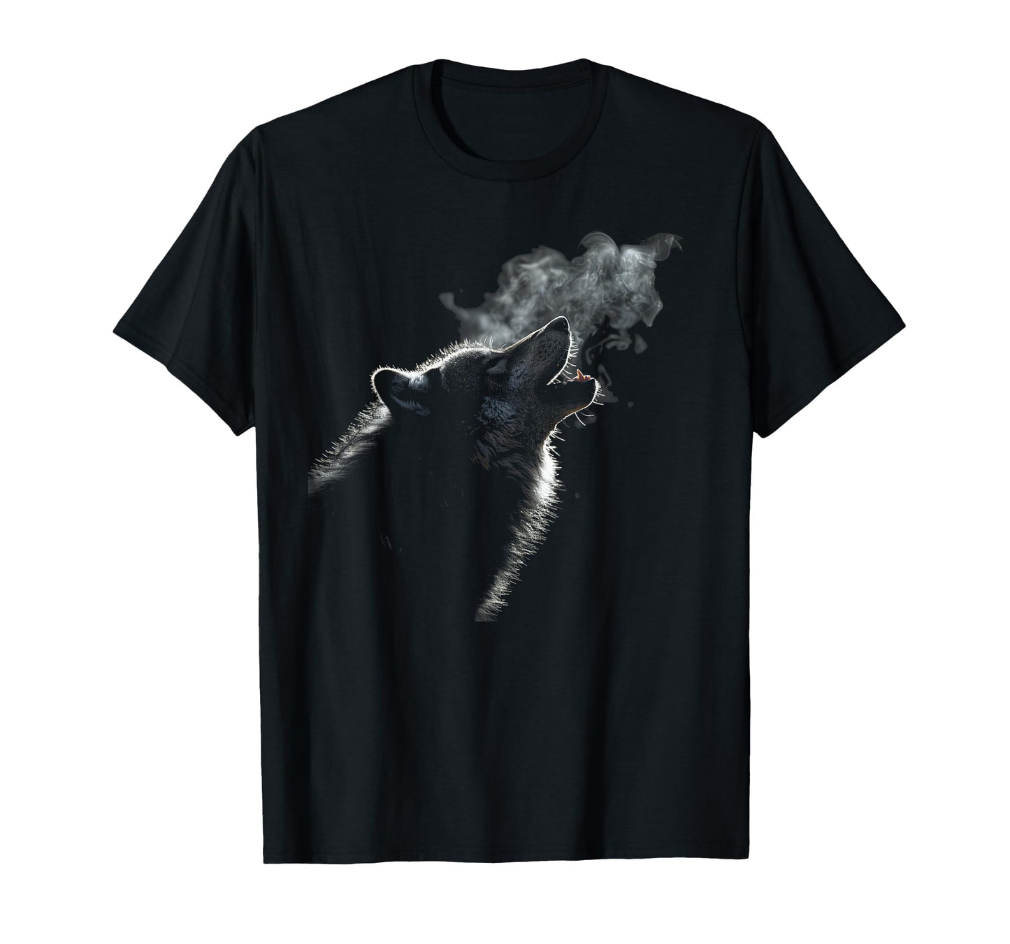 Alpha Wolf Howling to Moon Dark Fantasy Graphic Wolf Lovers T-Shirt