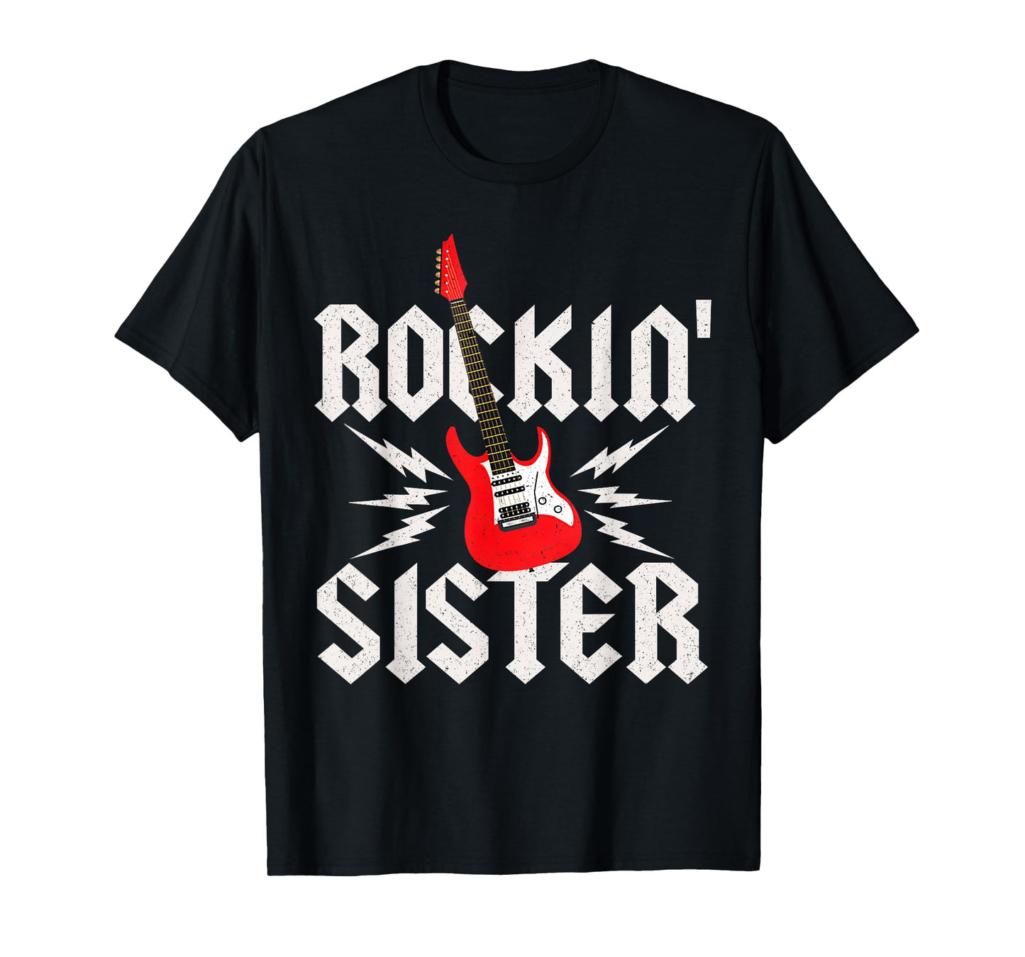 Sister Rockin One Birthday Family Matching Rock Guitar T-Shirt