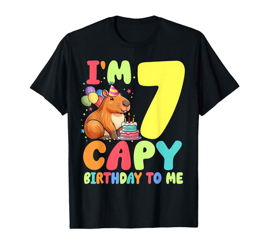 I'm 7 Year Old Capy Birthday To Me 7th Birthday Capybara T-Shirt