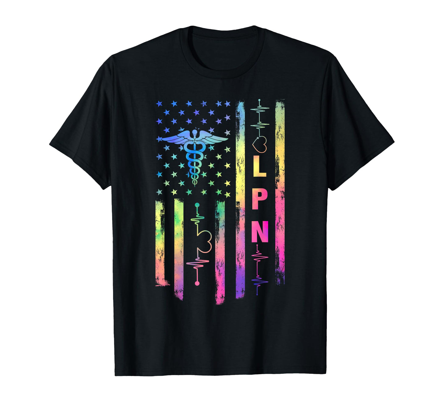 LPN USA United States American Flag Patriotic T-Shirt