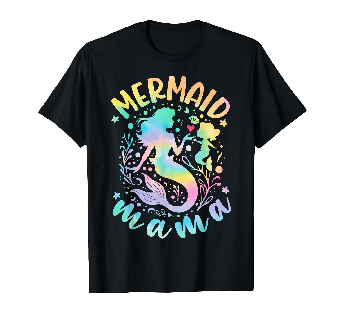 Cute Sea Mermaid Mom Mother’s Day Tie Dye Mermaid Mama T-Shirt