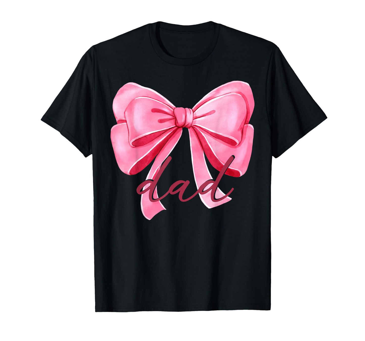 Dad Pink Bow Birthday Baby Shower Family Pink Ribbon T-Shirt