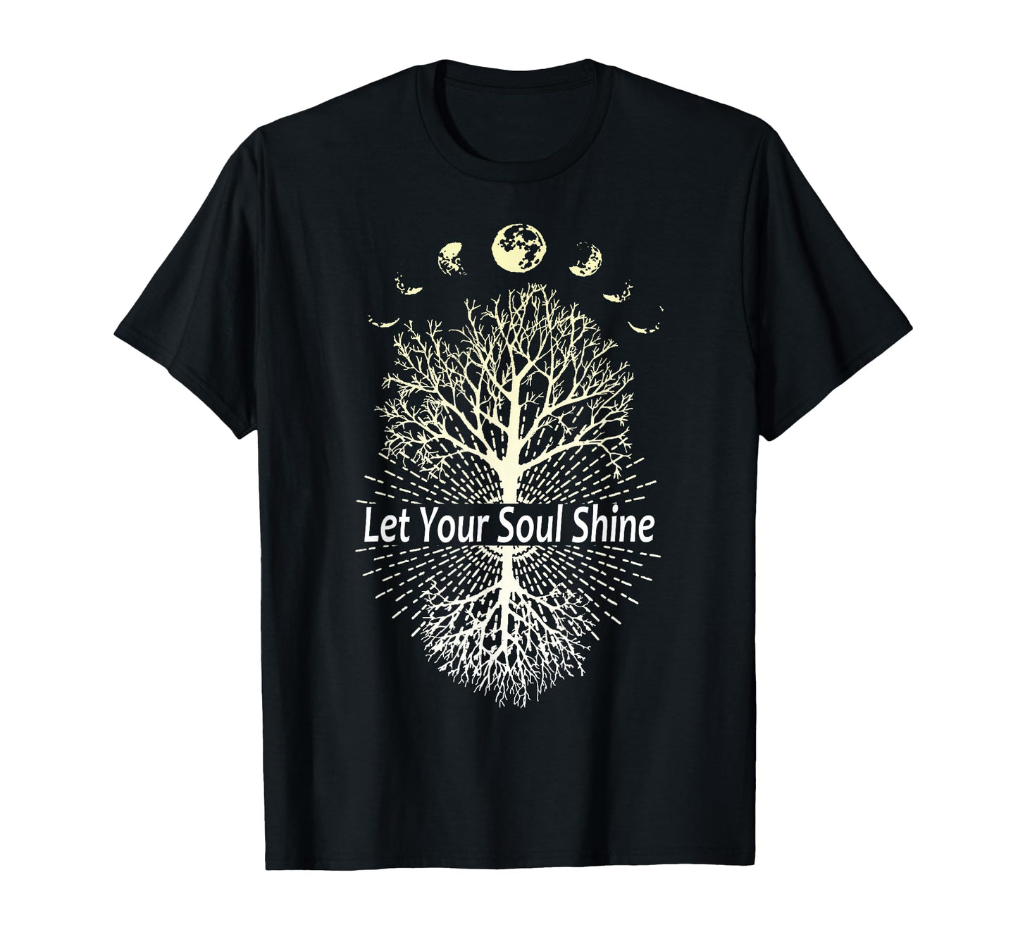 Phases of the Moon Let Your Soul Shine Tree T-Shirt